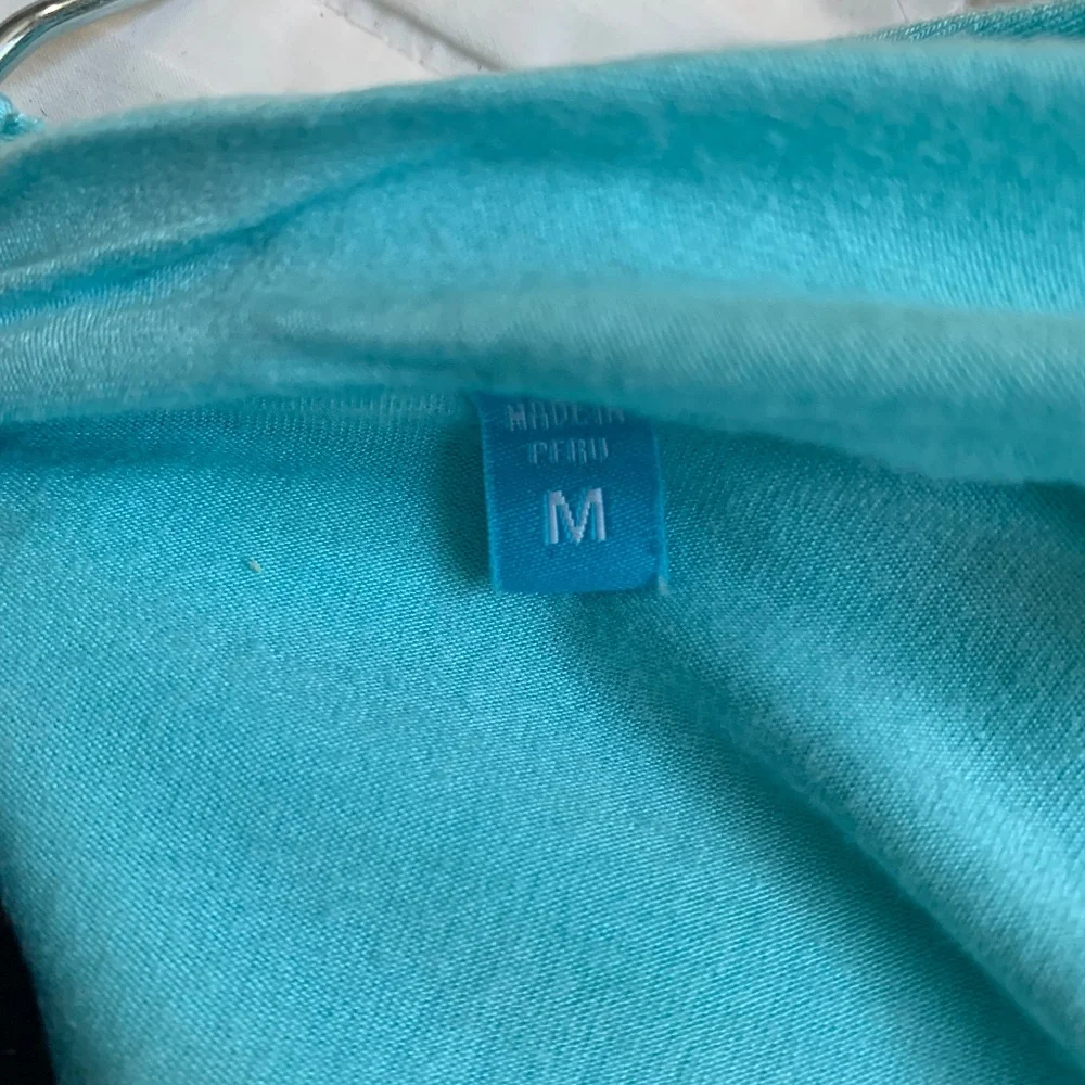 Tori Richard Aqua Blue Open Front Cardigan sz M